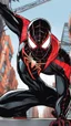 Placeholder: miles morales mix with venom symbiote in color Street artstyle, Street boy them, intricate details, highly detailed, high details