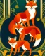 Placeholder: Drawing of two art deco foxes ultra quality