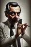 Placeholder: mr bean as the mafia godfather, concealed weapon, 4k, trending art, weird perspective, realism, spray paint, detailed