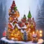 Placeholder: miniature christmas village colorful lights