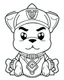 Placeholder: outline art for Paw Patrol Logo coloring page, Japanese manga style, cartoon style, cute face, white background sketch style, full body is a must, only use outline, clean line art, no shadow, bold outline