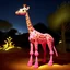 Placeholder: A pink light elemental giraffe designed in native American petroglyphs painted by Georges Seurat