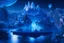 Placeholder: Mystical floating island with a lush garden, ancient ruins, and a cascading waterfall, under a starry twilight sky.A small frozen crystal blue lake centered around snowy mountains, high resolution, realistic, beautiful, volumetric lighting, colorful, masterpiece, crystalline, strong blue color, detailed, aerial view, 8K, intricate details, cyberpunk, cosmic.an idyliic forest with bright colorful flowers, mountains, a small river, paradise, heavenly atmosphere in the moonlit night, detailed paint