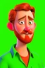 Placeholder: A sweet man in his late 30s with auburn hair cut short and very short beard. Wearing a green shirt. Create as a Pixar character.