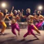 Placeholder: Hyper Realistic Punjabi Bhangra Dance At Night with Punjabi-drums