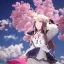 Placeholder: A Portrait of Azur Lane World of Warsship Commander , masterpiece, god lights,god rays,Chiaroscuro Lighting,tilt shift,lens flare,anamorphic lens,pink cherry blossom, 500ASA,effect colour,chiaroscuro effects in light and shading,japanese anime,4K 3D,