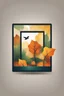 Placeholder: square logo , landscape with leaf fall, flying leaves