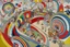Placeholder: A reddish gray raceway themed carnival painted by Wassily Kandinsky