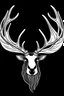 Placeholder: moose antler outline in white black backround cartoon style