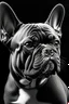 Placeholder: A hyper-realistic French bulldog drawn using lines