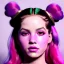 Placeholder: Rosalía artist, pink eyeliner, pigtails hair, gold, rings, geisha, led lights, fog, rain, latex, vibrant color, highly detailed, art stations, concept art, smooth, unreal engine 5, god rays, ray tracing, RTX, lumen lighting, ultra detail, volumetric lighting, 3d, finely drawn, high definition, high resolution.