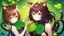 Placeholder: rave poster with Four-leaf clover girl with brown hair and cat ears