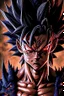 Placeholder: a man with a dragon on his chest, black dragon, highly detailed portrait of goku, ancalagon the black, gogeta, ultra detailed color art, official art, son goku, goku, full art, the former demon king, cgsociety 9, full color manga cover, a baddass dragon, chiaroscuro anime key visual