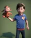 Placeholder: Howard wolowitz toddler, full body, dramatic lighting, angry, hyper realistic,