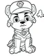 Placeholder: outline art for Paw Patrol coloring page, Japanese manga style, cartoon style, cute face, white background sketch style, full body is a must, only use outline, clean line art, no shadow, bold outline