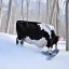 Placeholder: Snowboarding cow