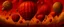 Placeholder: An orangish red burning sky with hot air balloons designed in Maori sculptures painted by Jeffrey Kolker