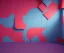 Placeholder: background simple colorful 3d geometric installation