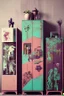 Placeholder: Cyberpunk cabinet of curiosities painted by Frida , unsane details, soft colors