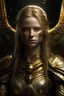Placeholder: warrior angel portrait with hints of gold