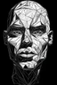 Placeholder: Black and white triangulated sketched face