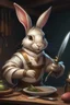 Placeholder: holy bunny with cooking knife dnd realism art adventurer