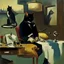 Placeholder: UN conference.a cat and human flesh-like surgical instruments and universe-like a pigeon and neuralink, surrealism,minimalism,Painting By Adrian Ghenie, Rene Magritte, Salvador Dali, Lucian Freud