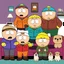 Placeholder: Cartman & Stan & Kyle South Park characters but with faces of dogs sitting on couch watching tv, cute dog faces, cartoon art, by Tre Parker and Matt Stone, humorous, South Park Show aesthetic..