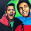 Placeholder: Painting of Bruno mars and Anderson paak