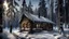 Placeholder: cabin in forest in winter