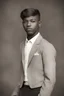 Placeholder: 1920's yearbook photo, teenage Morgan Jones (Lennie James) 14 years old, brown hair, 1920's hairstyle and clothes, photorealistic, --ar 9:16 --style raw