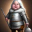 Placeholder: Portrait of a smirking obese Halfling with silver long hair in medieval clothing