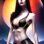 Placeholder: long black hair lady warrior bra with laser blade on Saturn