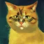 Placeholder: Portrait of a cat by Van Gogh