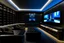 Placeholder: a dedicated home cinema room with LED ambient lighting in the walls