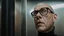 Placeholder: A striking, photorealistic portrait of Chris, a middle-aged european man with a slightly shaven head , wearing black square glasses, black shirta and makes a scared face. The background reveals a futuristic neon light, designed with modern, sleek lines and advanced technology. The overall ambiance gives off a sense of professionalism and cutting-edge innovation., photohigh detalied, sharp focus, professional photo