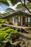 Placeholder: luxury eco resort hawaii outside view bungalow at the beach horizontal image