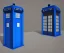 Placeholder: Blue police box, photo realistic