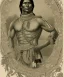 Placeholder: Athahualpa, native american warrior, long black hair, big muscles, pechera, big half circular from shoulder to chest fabric piece