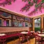 Placeholder: A Epic tree carved into beautiful cafe, masterpiece , art by jorge pardo, photorealistic, pinkish color, meditative vibe, ornate, wide view