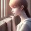 Placeholder: Anime, female student studying under window, lesson, perfect face, cool face, ultra detail, unreal engine 5, cinema4d, sun light, studio lighting --ar 1:1 --v 4