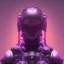 Placeholder: A beautiful portrait of a cyborg monkey purple neon color scheme, high key lighting, volumetric light high details psychedelic background