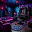 Placeholder: Detailed creepy living-room made of modeling clay, Tim Burton, strong texture, extreme detail, Max Ernst, decal, rich moody colors, sparkles, bokeh, odd