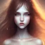 Placeholder: Young women , delicate, friendly, soft eyes, brown haar, abstract art,round warm look, misterous look sweet face