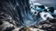 Placeholder: This mesmerizing ocean cliff scene captures the dramatic power and beauty of nature. Towering rugged cliffs stand majestically against the vast expanse of the ocean, where the water pours into a singular bottomless pit. The cliffs, with their sharp and jagged edges, create a stark contrast to the rough, flowing water, making the scene even more captivating. Sunlight pierces through the mist rising from the waterfalls, creating a magical, ethereal atmosphere