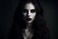 Placeholder: portrait d'une femme vampire aux cheveux noir