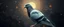 Placeholder: big ass human that looks like a pigeon portrait, with background in the style of escher and giger, a chill contrapunctus fugue in the style of fsol, beethoven, goa trance breaks, dancefloor drum and bass,