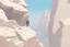 Placeholder: a beautiful videogame with a armenian knight beard guy climbs a moutains caucasian Canyon wall, Rime-Jusant style game, moebius graphic novel, 3D models