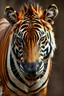 Placeholder: Buffed zebra with tiger patterns and colour, detailed musculature, looking intimidating