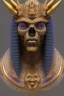 Placeholder: Aztec male African Egyptian alien, cracks in the voodoo head, wicked, eyes, crown, Elephant, 8k, finely detailed, photo realistic, tiger turquoise skull head gold dragon space alien snow skeleton gold hornytoad silver crown silver eyes